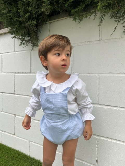 Peto corto vichy azul