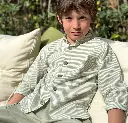Camisa mao rayas verdes y blanca 