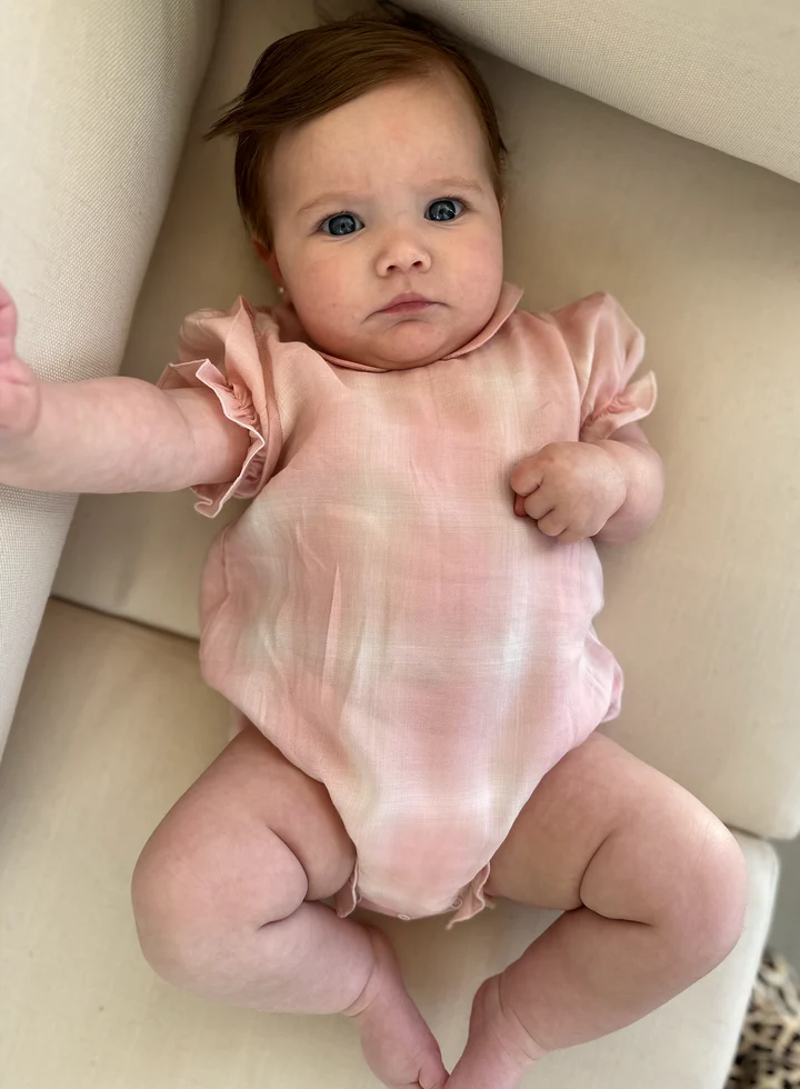 Pelele girlie tartán rosa y blanco 