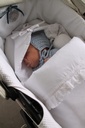 Saco de capazo piqué terciopelo blanco