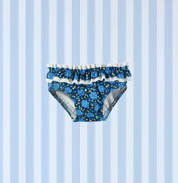Bañador braguita flores azules