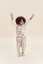 Pijama manta con calcetines antideslizantes - Vichy Beige - TOG 2.5