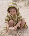 Poncho de bañ Khaki & Cream Stripes