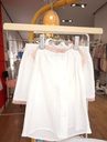 Pijama lino blanco y rosa 