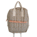 Mochila infantil cuadrada flor Sabela y vichy salmón