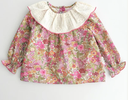 Blusa bebé cuello volante | Avellana | Flores