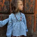 BLUSA SMOCK CELESTE MELANGE FLORES