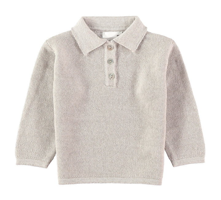 Jersey polo merino piedra 